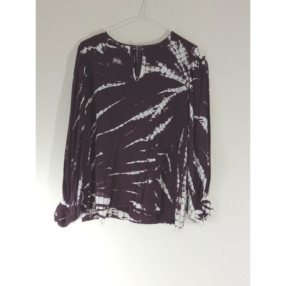 NEW Young Broke & Fabulous WOMEN Top YBF Brown Dark Burgundy  Tye Dye Medium - Picture 1 of 9